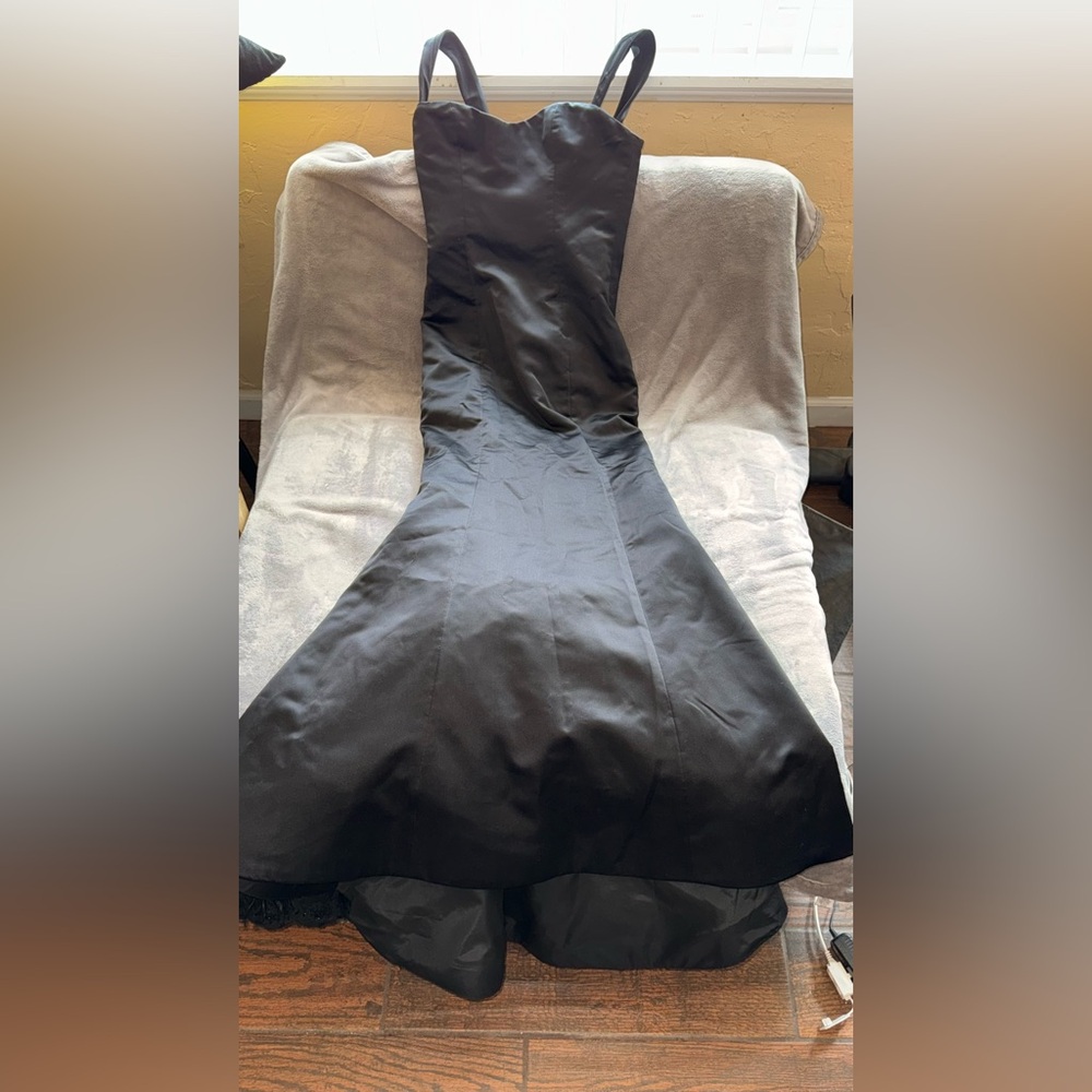 REEM ACRA Luxurious Black train  dress